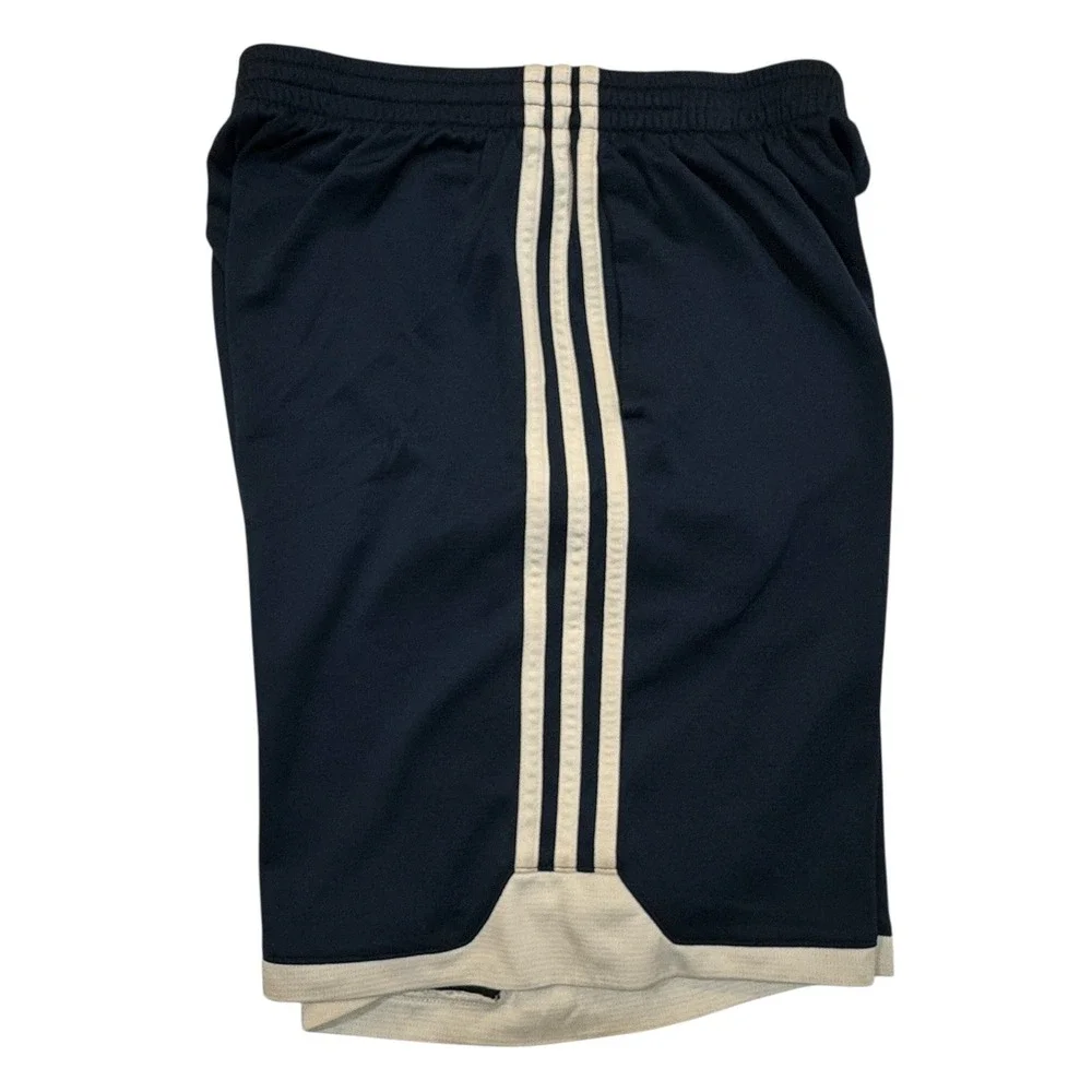 Adidas Retro Y2K Athletic Shorts Navy White Stripe Mesh Soccer Gym Performance